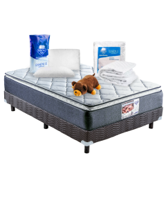 Spring Air Colchon Vendome + Box Harold + 2 Almohadas de Regalo Essence + Protector Essence + Osito